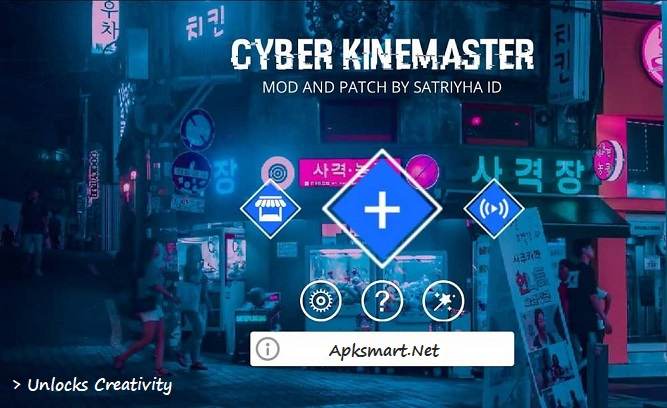 This image shows the home of cyber Kinemaster apk